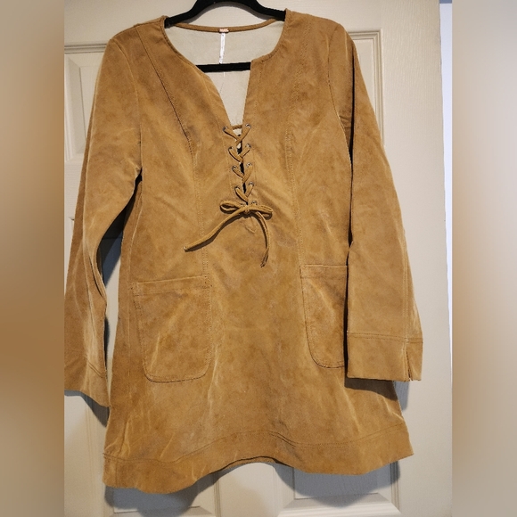 NWOT Free People Bradley Faux Suede Mini Dress Size Small - Picture 4 of 9